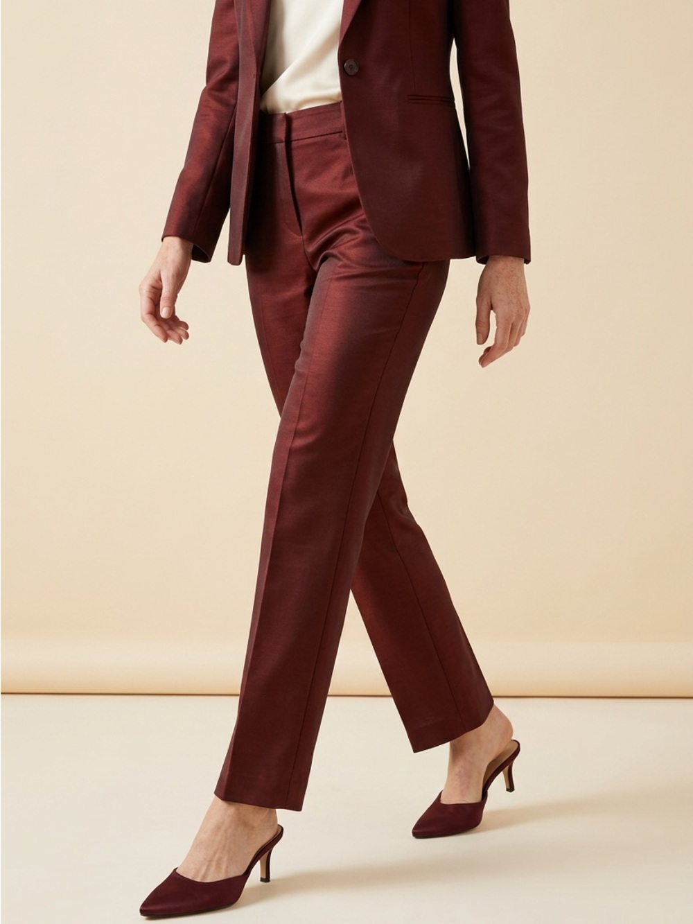 Elegant Burgundy Trousers by Zara